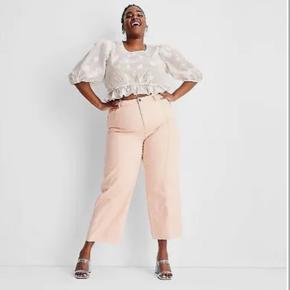 Future Collective Mid-rise Straight Peach Colored Jeans